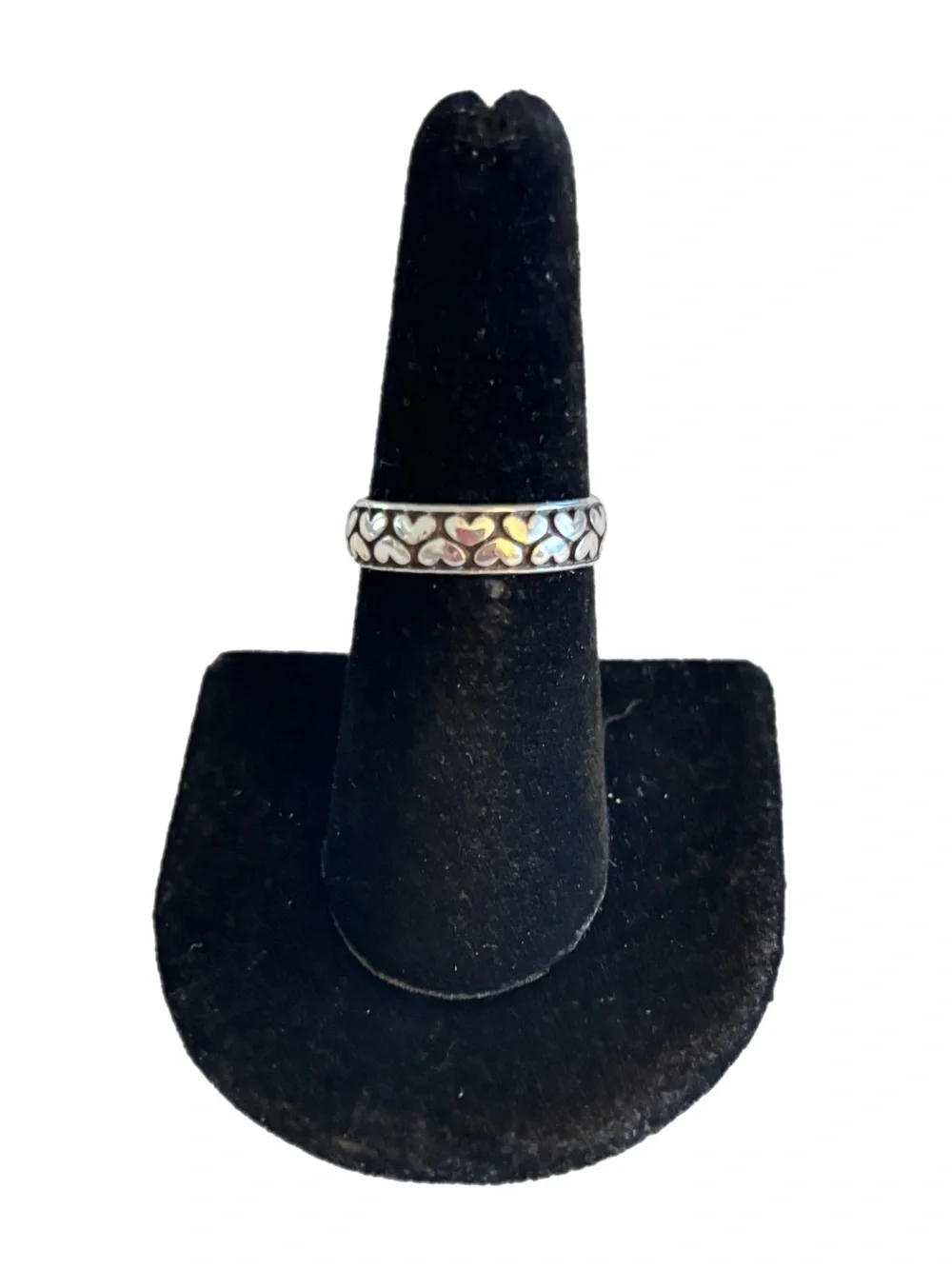 Brighton Silver Heart Motif Band Ring great stacking ring.